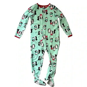 Carter’s Fleece Footie Winter Penguin Pajamas Size 5T